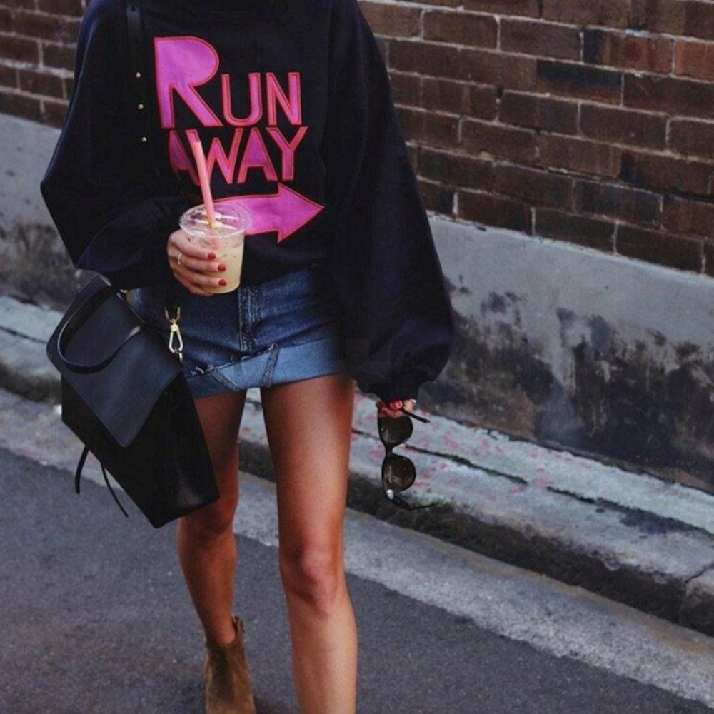 Karen Walker Cropped Balloon Sleeve Sweatshirt - US 6/UK 10